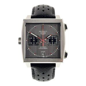 Tag Heuer Monaco Stainless Steel Grey Dial 39mm Automatic Mens Watch CAW211B